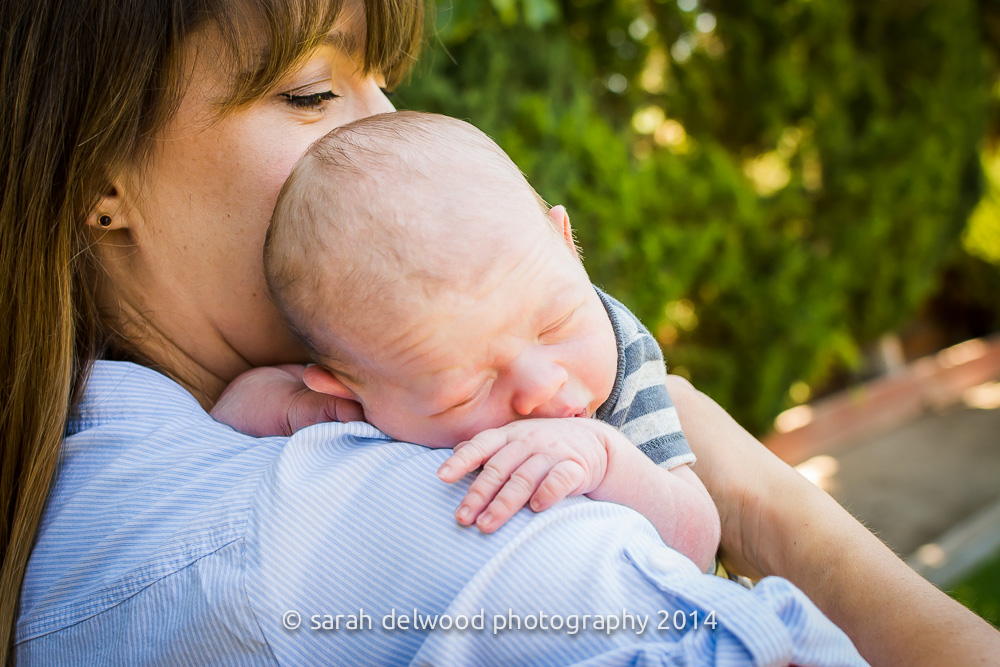 natural light baby boy newborn outdoor family portraits San Jose Sarah Delwood Photography
